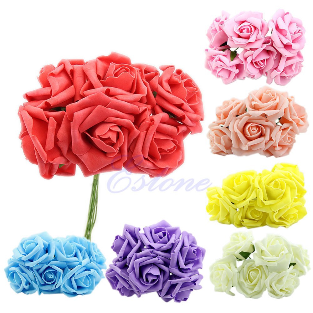 Image of New Wedding Popular Bridal Bouquet Latex Rose Flower Party Bridesmaid Decoration