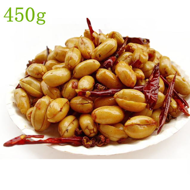 450g Spicy flavor taste peanuts Local Specialties Delicious snack Nut foods Crispy without shell peanut granules