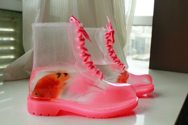 Clear And Pink Rain Boots - Yu Boots