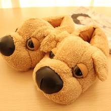 Brown Dog slippers plush cotton-padded indoor slippers autumn and winter home slippers pantufas de animais