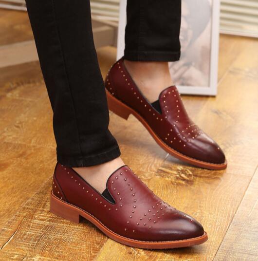 Фотография New casual shoes men breathable fashion men leather shoes men genuine leather shoes high increasing men oxford shoes 