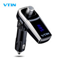 VTIN 180 Degree Rotation Wireless Bluetooth FM Transmitter Car Kit with HD Mic 2 USB charging
