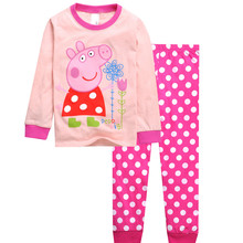 knitted cotton 100% toddler kid pajamas set with cute cartoon pattern piggy