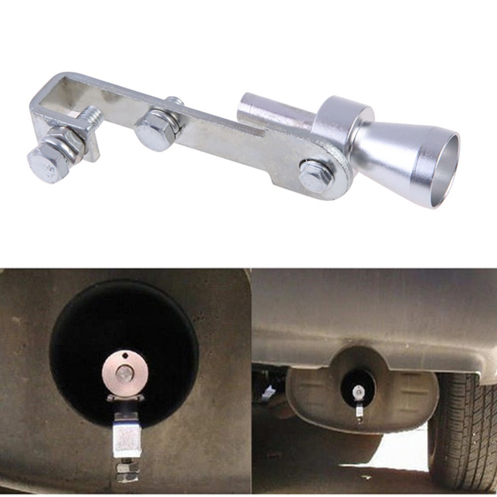Image of Universal Car Turbo Sound Whistle Muffler Exhaust Pipe Car turbo whistle silver S Free Shipping