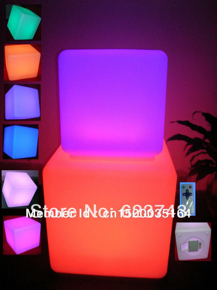 led illuminated furniture waterproof 40 40 40CM led cube with remote control LED light up stool