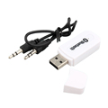 White Color USB Wireless Bluetooth 3 5mm Music Audio Car Handsfree Receiver Adapter for phone for
