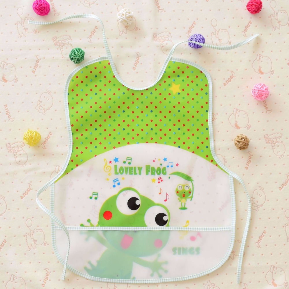 Cute Cartoon frog Baby Bibs EVA Waterproof Lunch Bibs Boys Girls Infants Bibs Burp Cloths For