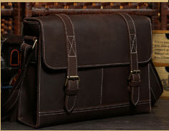 Top Grade Mens Briefcase Handmade Weave Pattern Leather Business 14" L