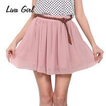 Liva Girl Hot Sale Summer Fashion Skirt Kilt Floral Print Style Women Mini Pleated Skirt Lady Clothes Classic Short Skirts