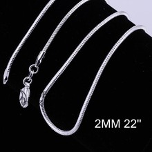 2MM 16-24inches promotions Price Beautiful silver plated WOMEN MEN Cute chain necklace high quality fashion for pendant