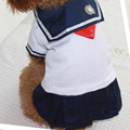 New Spring Summer Clothes Girl Dress Dog School Uniform Free shipping Dog Pet clothes S M