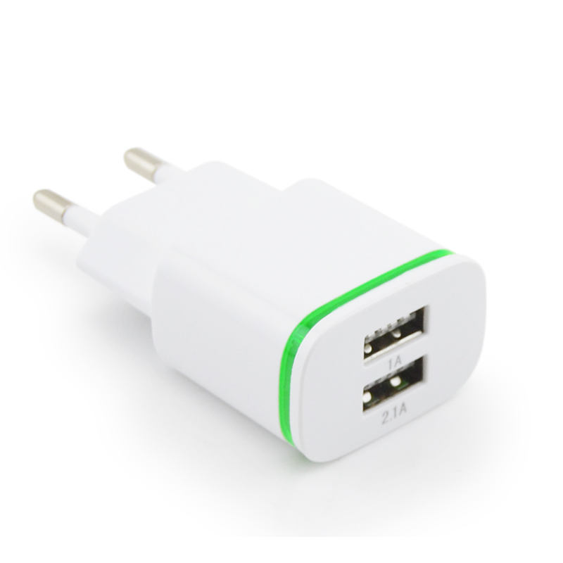 CinkeyPro Свет ЕС Plug 2 Порта USB Зарядное Устройство 5 В 2A Зарядное адаптер Мобильного Телефона Данные Устройства Зарядки Для iPhone 5 6 iPad Samsung