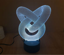 Free Shipping 1 Piece 3D color changeable SPIRALISM NIGHT LAMP 3D LED Mood Lamp LED decoration lighting