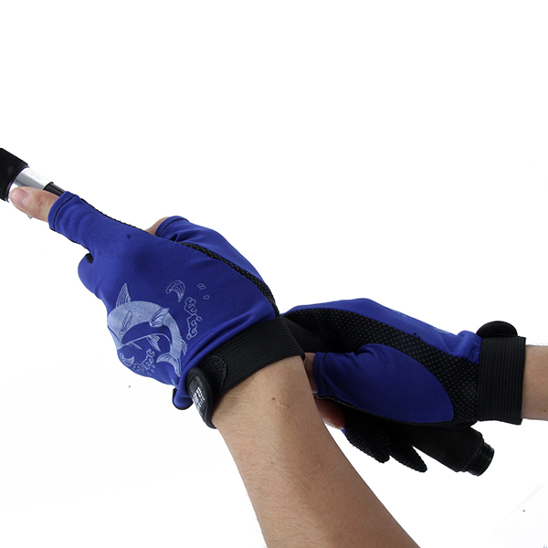 Image of 1 Pair Skidproof Resistant Half Finger Pack Fishing Rod Anti-Slip Gloves New