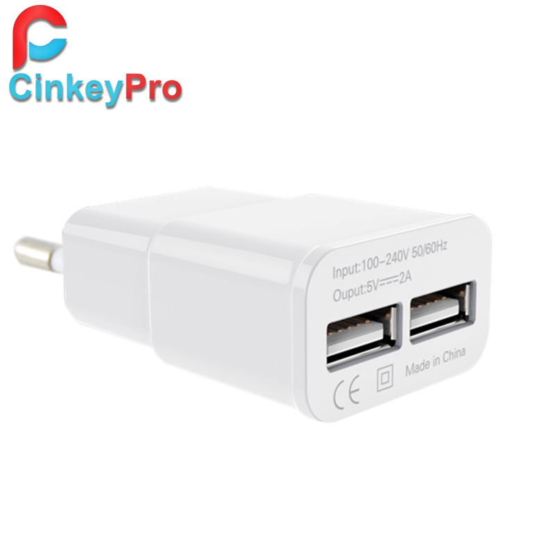 Image of CinkeyPro EU Plug 2 Ports Multiple Wall USB Charger Smart Adapter Mobile Phone Charging Data Device For iPhone iPad Samsung