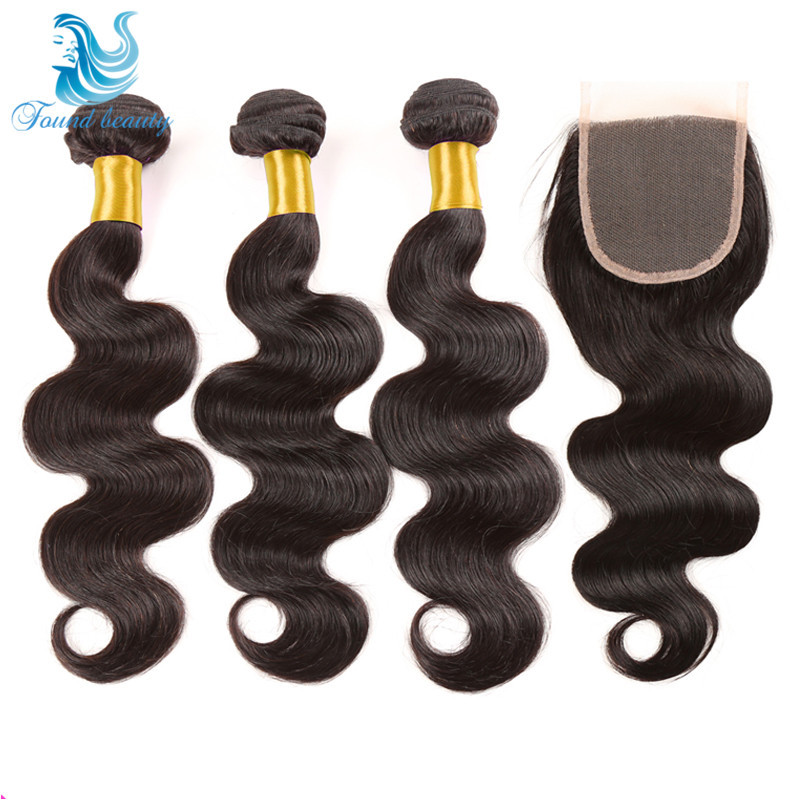 Image of Brazilian Virgin Hair Body Wave With Closure 8A Unprocessed Brazilian Human Hair Weaves Ms Lula Hair With Closure And Bundles