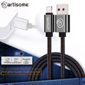 100CM Jean Cloth Mini USB Cable Mobile Phone Cables Data Line Fast Charging Charger For iPhone