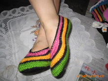Colorful crochet knit wool floor home shoes fashion shoes handmade shoes floor