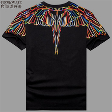 Marcelo T Shirt Men Women Milan Feather wings printing T-shirt Street fashion lovers Tee Marcelo Burlon T Shirts Plus size