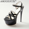 2017 New Black White Red Fashion Sexy Party Wedding 16CM High Heel Platform Summer Girl Female