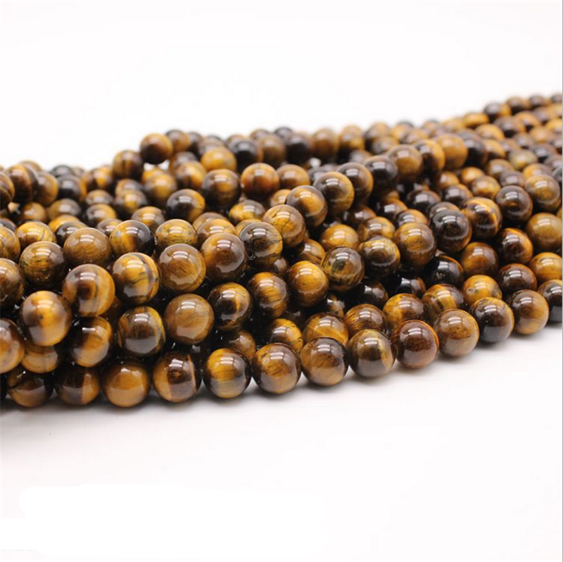15/'/' 4//6//8//10//12mm Natural Gemstone Strand Round Yellow Tiger/'s Eye Stone Beads