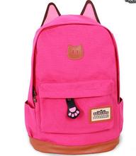 Campus Girl Women Cartoon Cat Ear Shoulder Bag Backpack Schoolbag Men Canvas Backpacks Travel Hiking Bags