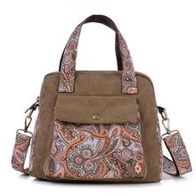Top Quality Vintage Women Handbag Ethnic Style Print Flower Canvas Large Tote Fashion Shoulder bag Women Messenger Bag C40-371