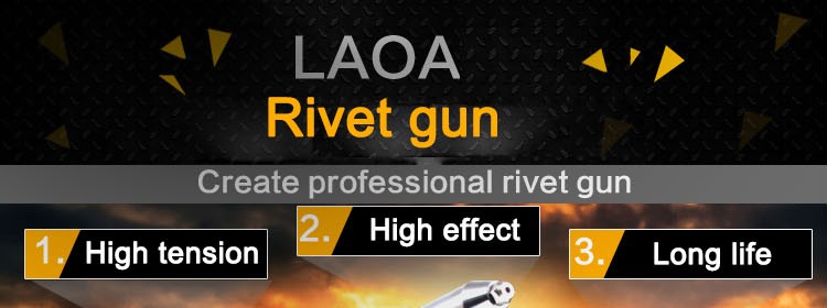 LAOA Industrial Grade Cordless Pneumatic Rivet Gun Hitter Riveter Air Gun Work ability 2.4mm/3.2mm/4mm/4.8mm Work Range 16mm