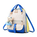 Korean college style sweet lady shoulder bag high quality embossed PU leather ladies fresh backpack School