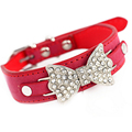 Puppy Dog Collar Bling Crystal Rhinestone Bow Knot Pet Collar All Seasons Choker Cat Necklace Size