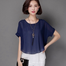 2016 New Summer Women Chiffon Blouse Plus Size Blusas Shirts Female Blouses Short Sleeve Cheap China Clothes Casual Shirt Tops