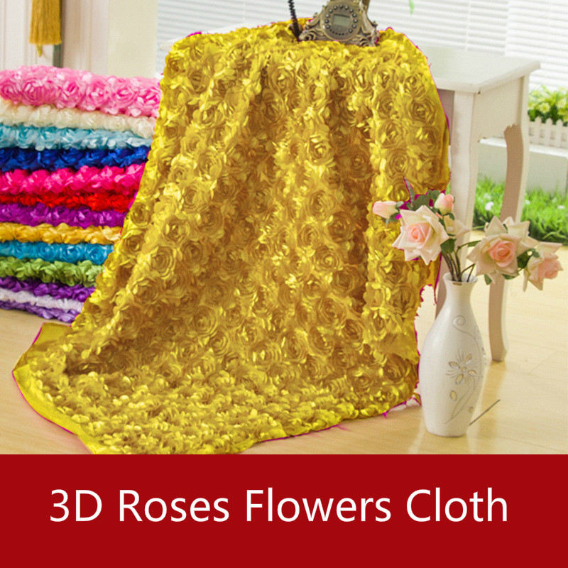 Wholesale 100*150cm 3d Roses Flowers Fabric Lace C...