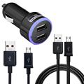 Universal 5V 2 1A CCC Dual Port Car Charger Micro USB Cable For Samsung Galaxy S7
