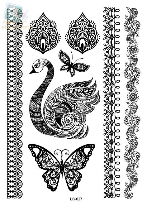 ls627 latest indian design black butterfly swan henna ink ls627 latest indian design black butterfly swan henna ink