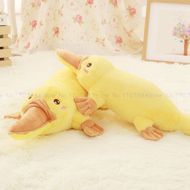 46 115cm Duckbill Duckmole Platypus Lying Plush Toy Yellow Stuffed