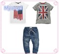 Retail 2016 new summer Cowboy virgin suit to their national flag The boy three with short