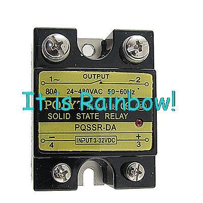 Free Shipping Single Phase Solid State Relay SSR 80A 3-32VDC / 24-480VAC
