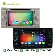 QuadCore Android 5.1.1 1024*600 Car DVD Player Radio Stereo Audio Screen For Ford Transit Fiesta Galaxy Fusion C-MAX S-MAX Focus