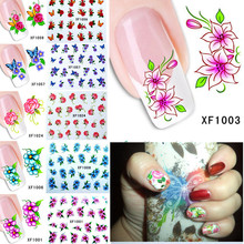 60Sheets Nail Art Flower Water Tranfer Sticker Nails Beauty Wraps Foil Polish Decals Temporary Tattoos Watermark XF1001-1060
