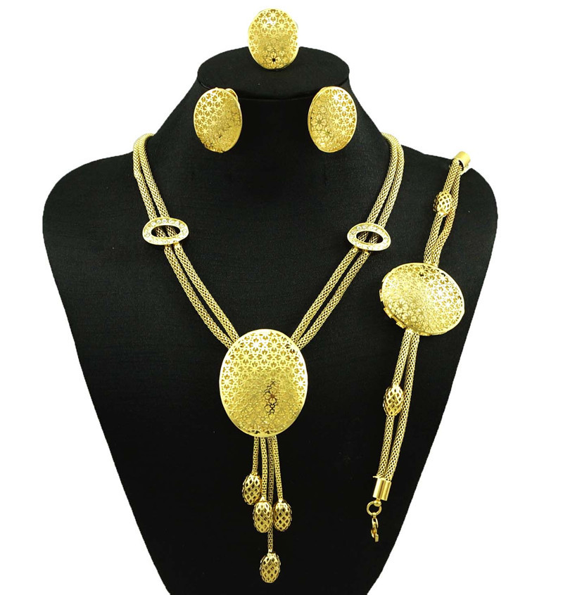 www.bagssaleusa.com : Buy gold plated women big necklace wholesale price silver plated jewelry sets ...