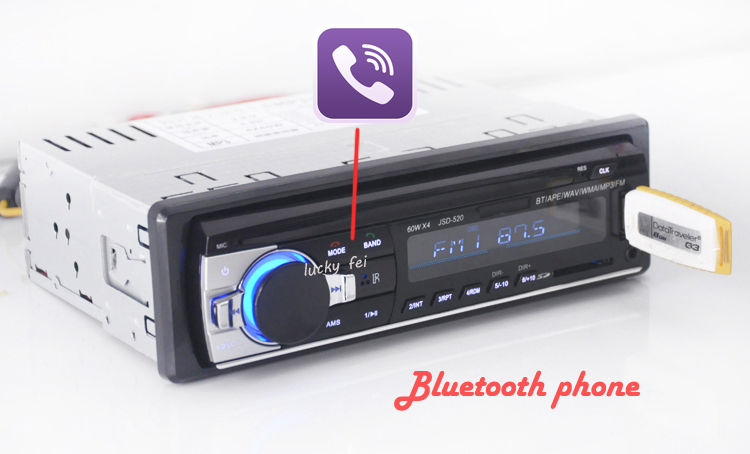 Image of Car Radio Stereo Player Bluetooth Phone AUX-IN MP3 FM/USB/1 Din/remote control For Iphone 12V Car Audio Auto 2015 Sale New
