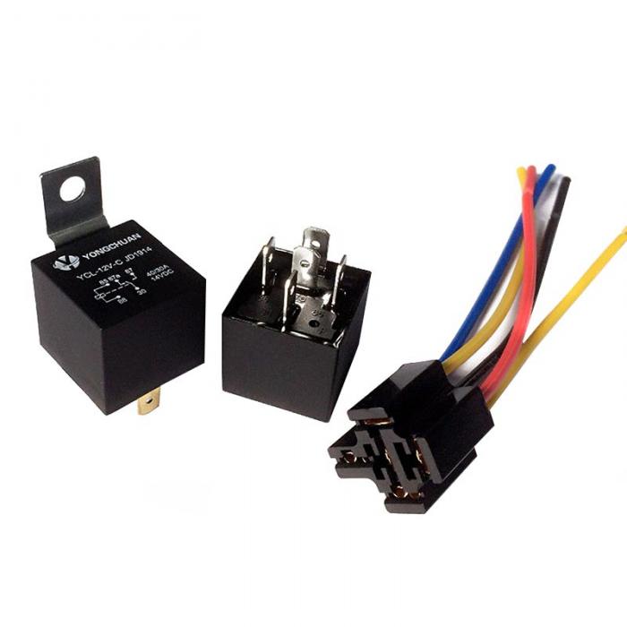1 Pair 12V 24V 40A Auto Automotive Relay Socket 40 Amp Relay /& Wire X/_L