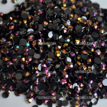Jelly Black LASER Gold Rose AB 3mm crystal facet resin Flat Back Rhinestones 1000pcs Nail art Candy beads #15