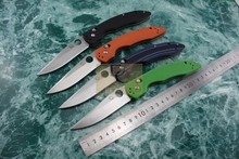 High Quality Work 4 Colors Curved G10 Folding knife Spyderco Millitary 806 Style D2 Stonewashed Blade Microtech Tactical knife