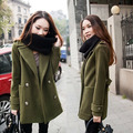 Women Winter Cashmere Coat 2016 New Wool Blends Elegant Office Lady Outside Thicken Clothing Europe Woolen