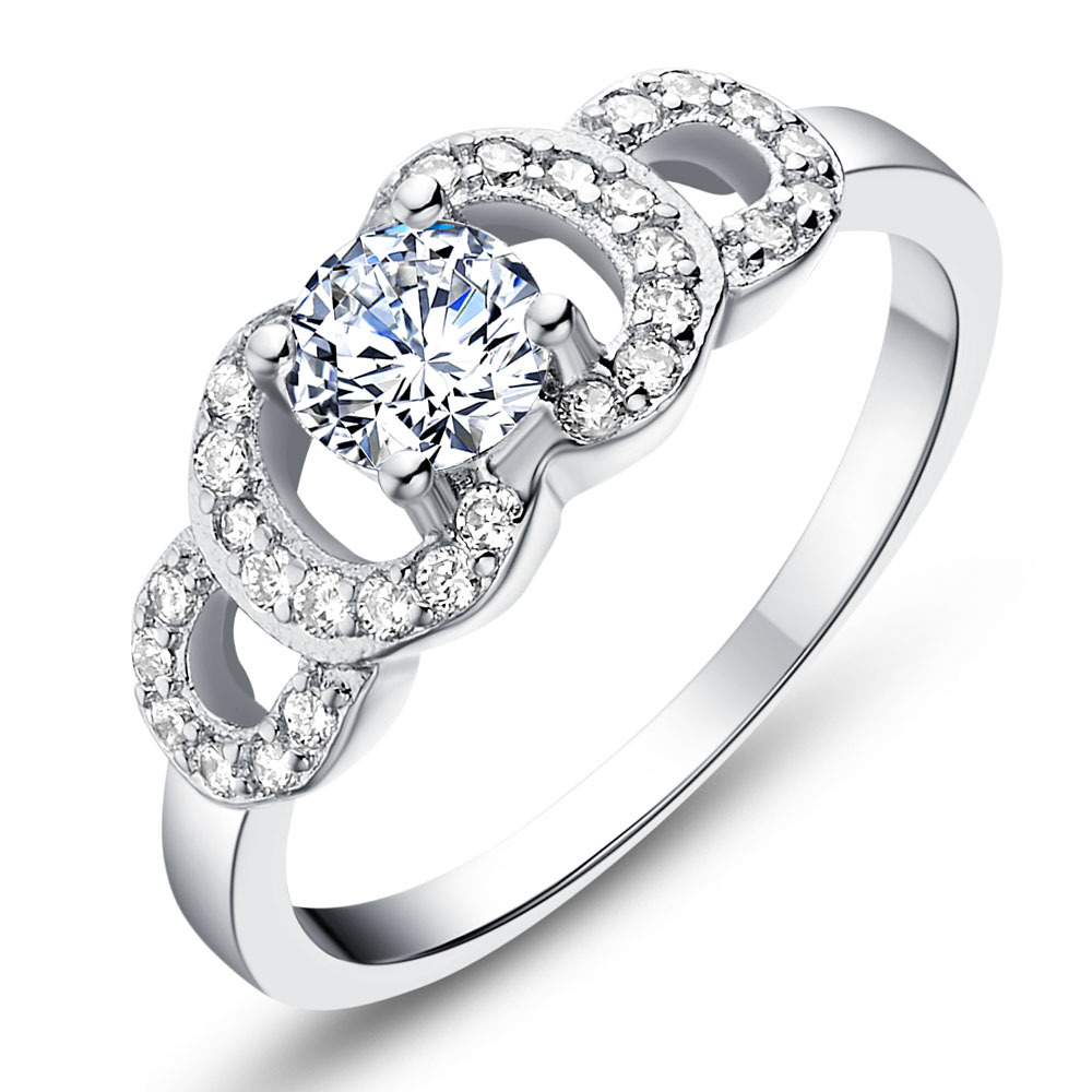 Fashion White Stone Rings 925 Silver Vintage Crystal Jewelry CZ Diamond Ring Bijoux Anel Feminino Women