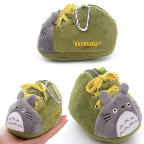  Cute Green Totoro Plush Shoes Style Chain Pouch Coin Purse Cartoon Bag 5*3\'\' New Free Shipping #LN