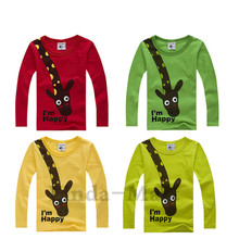 New Hot t shirts cotton long sleeve children t shirts cute animal cartoon t shirt candy