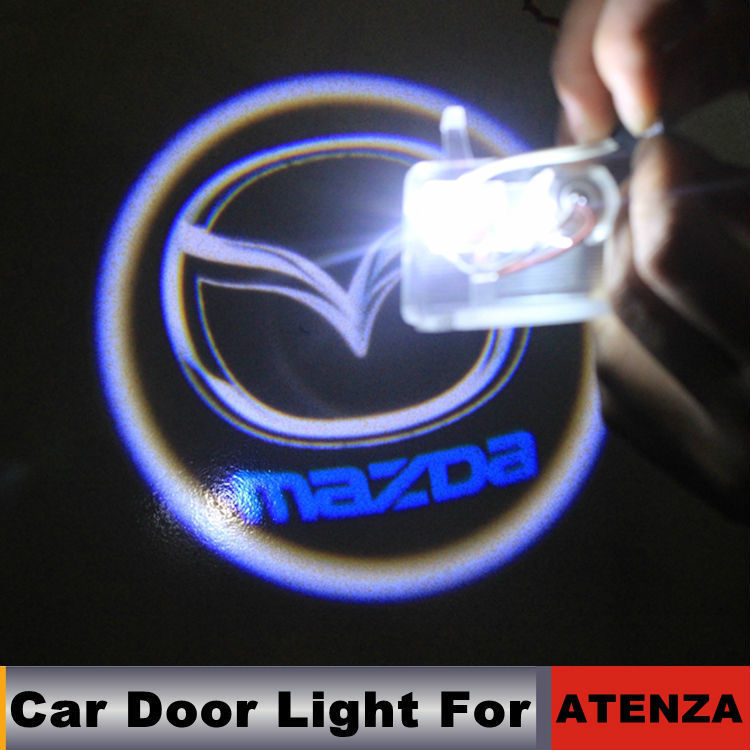 Original led car door projector logo shadow welcome lights for Mazda ATENZA 2014 2015 Plug&Play Wireless