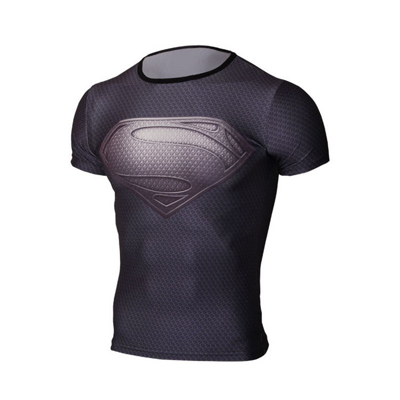 Image of 2015 NEW Top quality compression t-shirts Superman/spider man/captain America gym t shirt men fitness shirts men t shirts